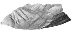 Modèle numérique de terrain à haute résolution obtenu d'après une couverture lidar. FORESTYS