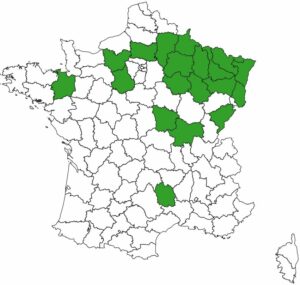 Carte de France des études réalisées par FORESTYS jusqu'en mars 2022
